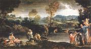 landscape with fishing scene Annibale Carracci